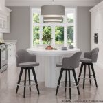 Ahoy Contemporary Grey Fabric 26-Inch Counter Stools (Set of 2)