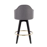 Ahoy Contemporary Grey Fabric 26-Inch Counter Stools (Set of 2)