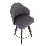 Ahoy Contemporary Grey Fabric 26-Inch Counter Stools (Set of 2)