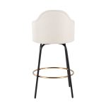Ahoy Cream Fabric Black Metal Contemporary Counter Stools (Set of 2)