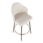 Ahoy Cream Fabric Black Metal Contemporary Counter Stools (Set of 2)