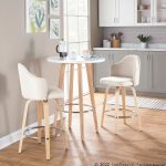 Ahoy Cream Fabric Mid-Century Modern Counter Stool (Set of 2) 4 Ahoy Cream Fabric Mid-Century Modern Counter Stool (Set of 2)