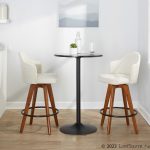 Ahoy Cream Fabric Walnut Bamboo Contemporary Counter Stools (Set of 2)