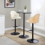 Ahoy Cream Faux Leather Adjustable Contemporary Barstools (Set of 2) 12 Ahoy Cream Faux Leather Adjustable Contemporary Barstools (Set of 2)