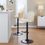 Ahoy Cream Faux Leather Adjustable Contemporary Barstools (Set of 2) 15 Ahoy Cream Faux Leather Adjustable Contemporary Barstools (Set of 2)