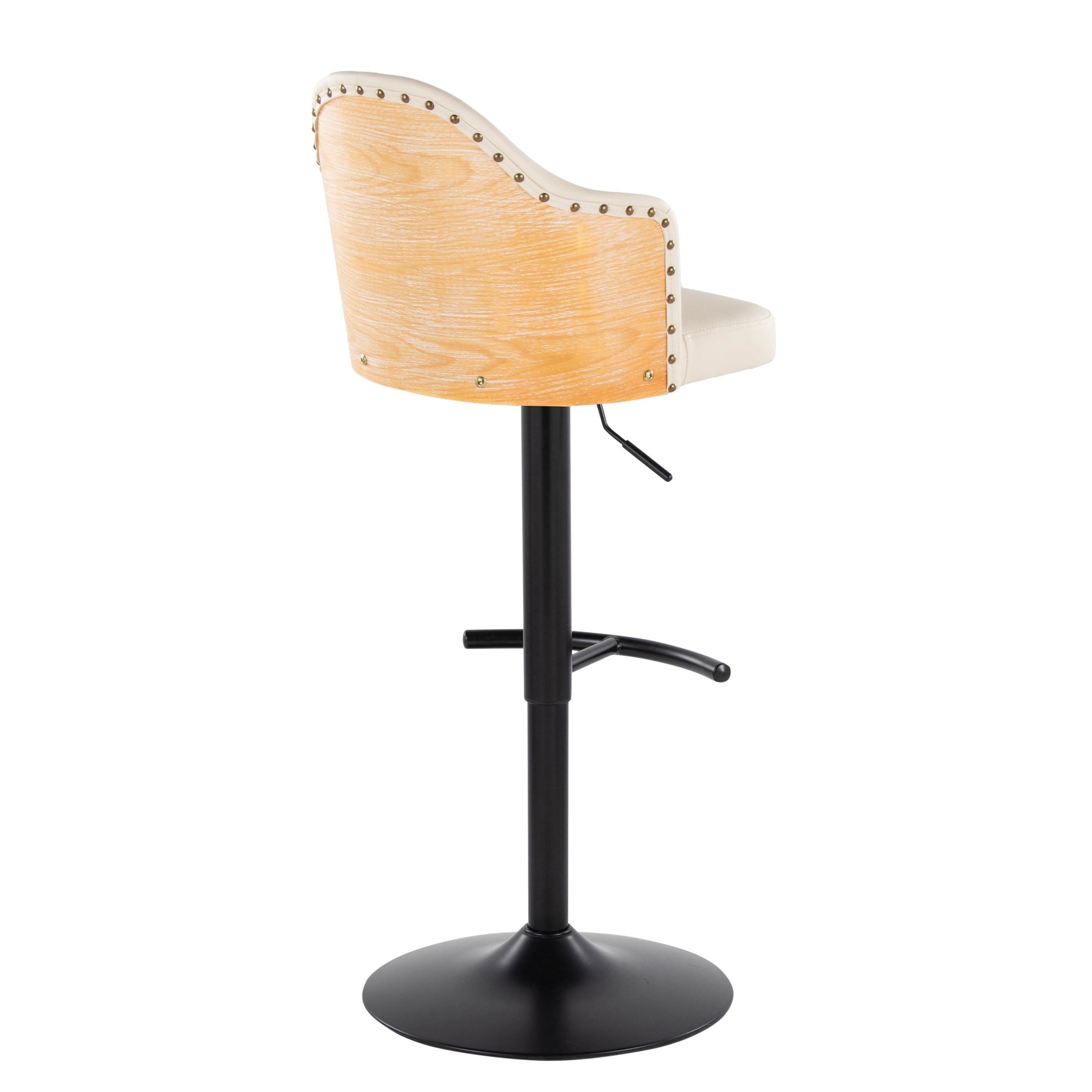 Ahoy Cream Faux Leather Adjustable Contemporary Barstools (Set of 2) 8 Ahoy Cream Faux Leather Adjustable Contemporary Barstools (Set of 2) - Image 8
