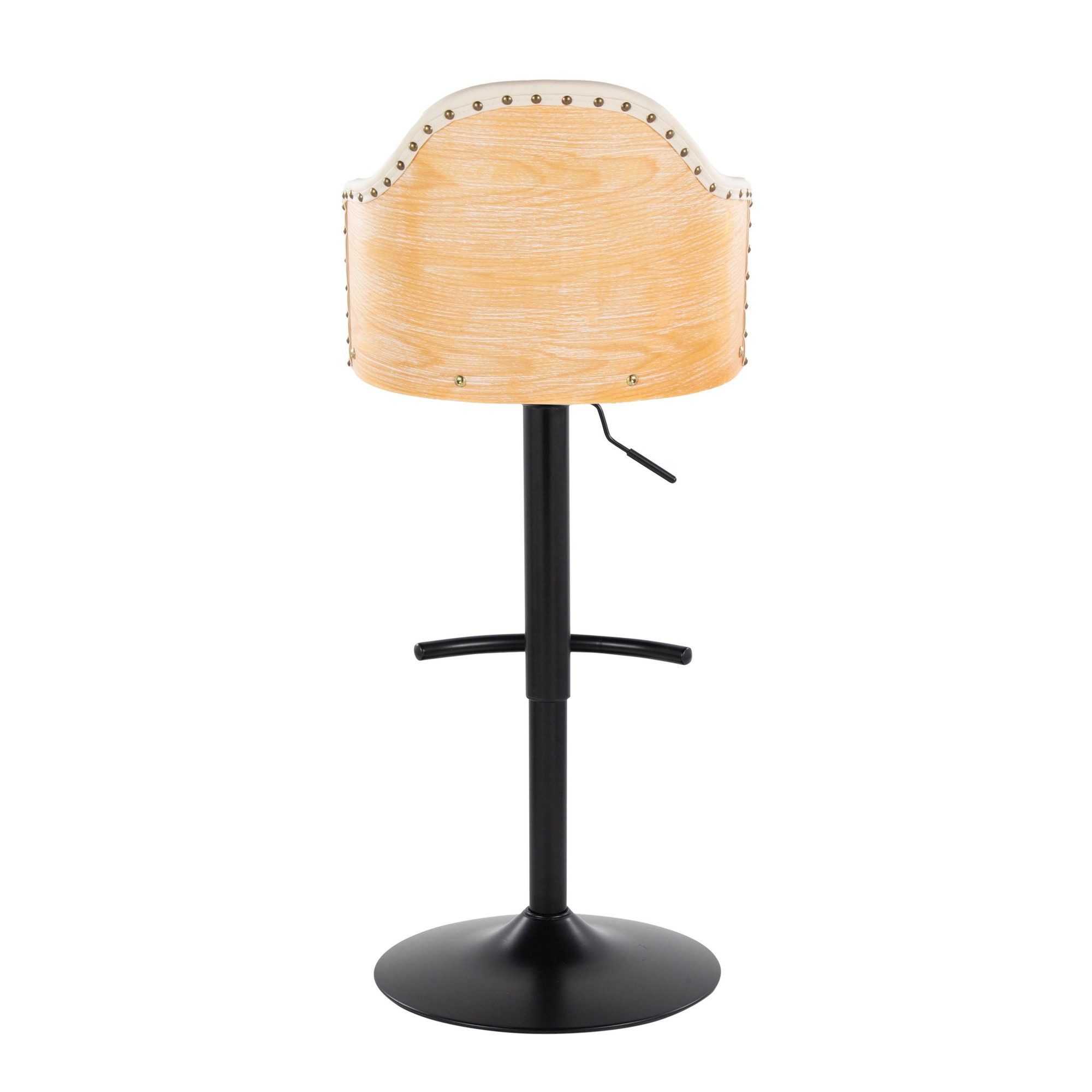 Ahoy Cream Faux Leather Adjustable Contemporary Barstools (Set of 2) 9 Ahoy Cream Faux Leather Adjustable Contemporary Barstools (Set of 2) - Image 9