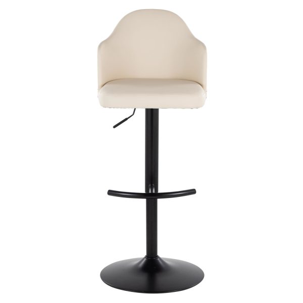 Ahoy Cream Faux Leather Adjustable Contemporary Barstools Set of 2 9