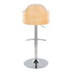 Ahoy Cream Faux Leather Chrome Adjustable Barstools (Set of 2)
