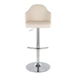 Ahoy Cream Faux Leather Chrome Adjustable Barstools (Set of 2)