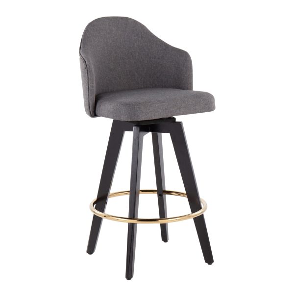 Ahoy Grey Contemporary 26 Inch Counter Stools Set of 2 3
