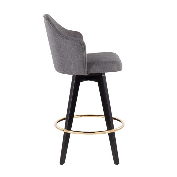 Ahoy Grey Contemporary 26 Inch Counter Stools Set of 2 4