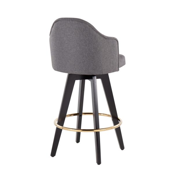 Ahoy Grey Contemporary 26 Inch Counter Stools Set of 2 5