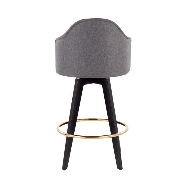 Ahoy Grey Contemporary 26 Inch Counter Stools Set of 2 6