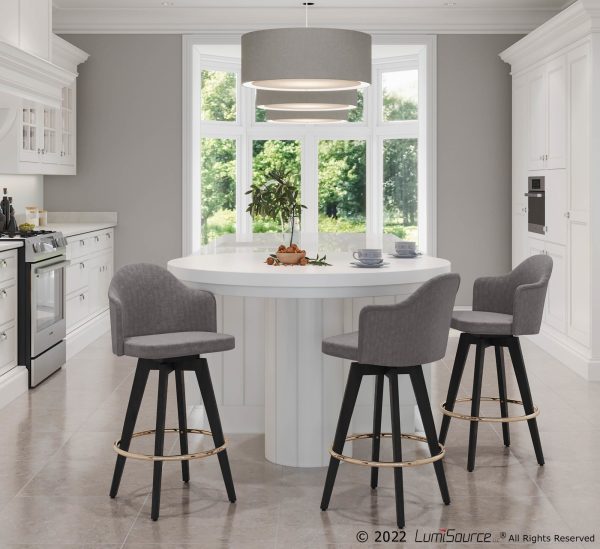 Ahoy Grey Contemporary 26 Inch Counter Stools Set of 2