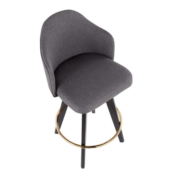 Ahoy Grey Contemporary 26 Inch Counter Stools Set of 2 8