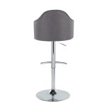 Ahoy Grey Fabric Chrome Contemporary Adjustable Barstools (Set of 2)