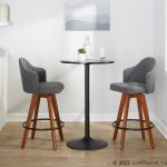 Ahoy Grey Fabric Walnut Contemporary Counter Stools (Set of 2) 9 Ahoy Grey Fabric Walnut Contemporary Counter Stools (Set of 2)