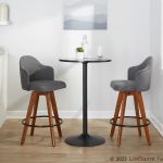 Ahoy Grey Fabric Walnut Contemporary Counter Stools (Set of 2) 10 Ahoy Grey Fabric Walnut Contemporary Counter Stools (Set of 2)