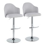 Ahoy Light Grey Contemporary Swivel Adjustable Barstools (Set of 2) 16 Ahoy Light Grey Contemporary Swivel Adjustable Barstools (Set of 2)