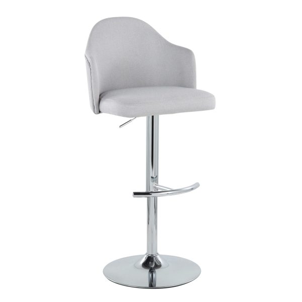 Ahoy Light Grey Contemporary Swivel Adjustable Barstools Set of 2 5