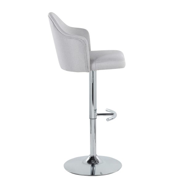 Ahoy Light Grey Contemporary Swivel Adjustable Barstools Set of 2 6