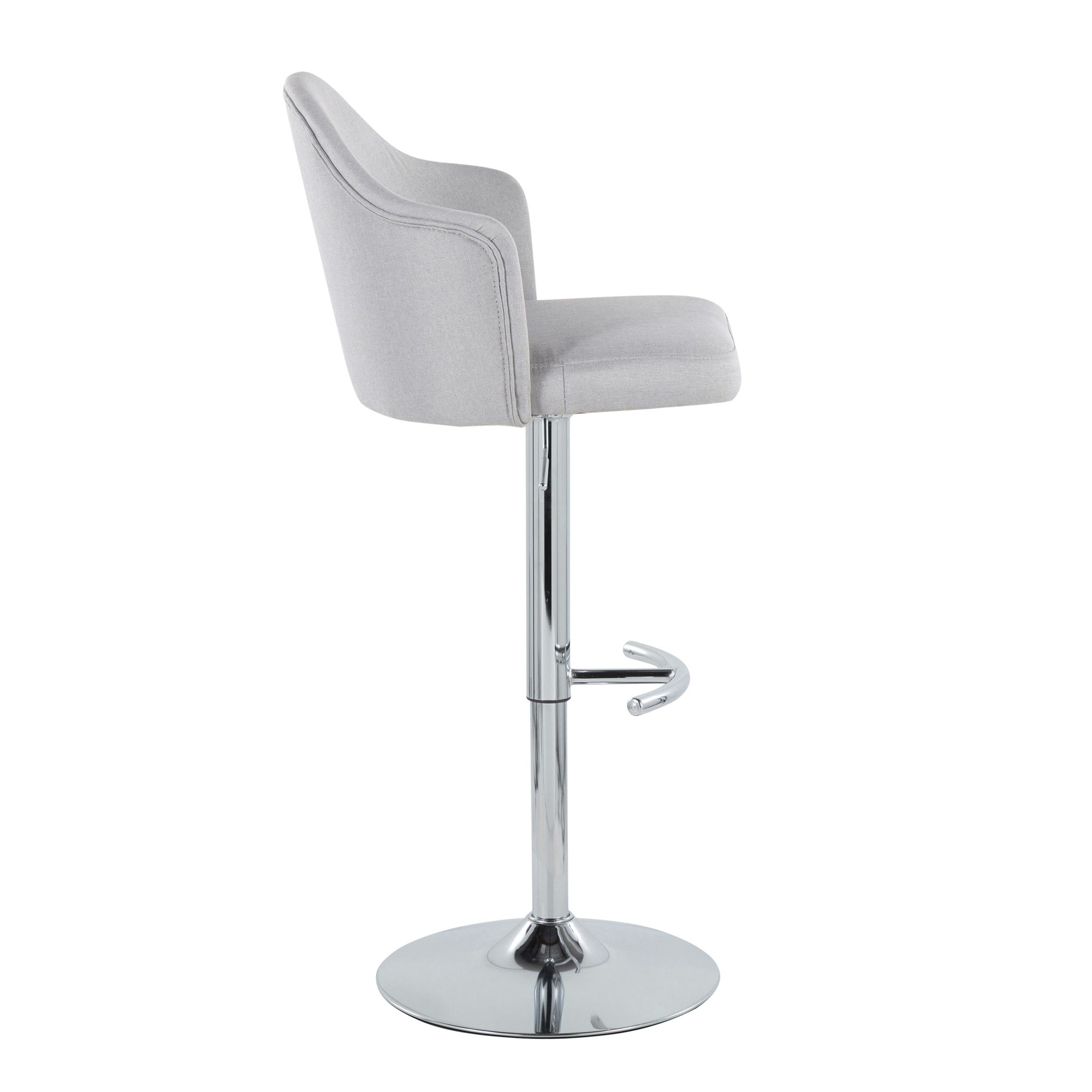 Ahoy Light Grey Contemporary Swivel Adjustable Barstools (Set of 2) 7 Ahoy Light Grey Contemporary Swivel Adjustable Barstools (Set of 2) - Image 7