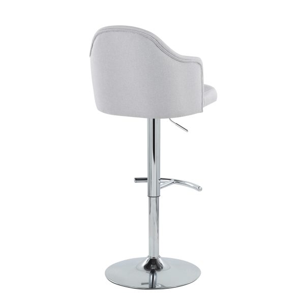 Ahoy Light Grey Contemporary Swivel Adjustable Barstools Set of 2 7