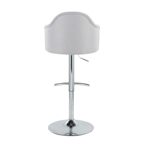 Ahoy Light Grey Contemporary Swivel Adjustable Barstools Set of 2 8