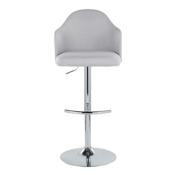 Ahoy Light Grey Contemporary Swivel Adjustable Barstools Set of 2 9