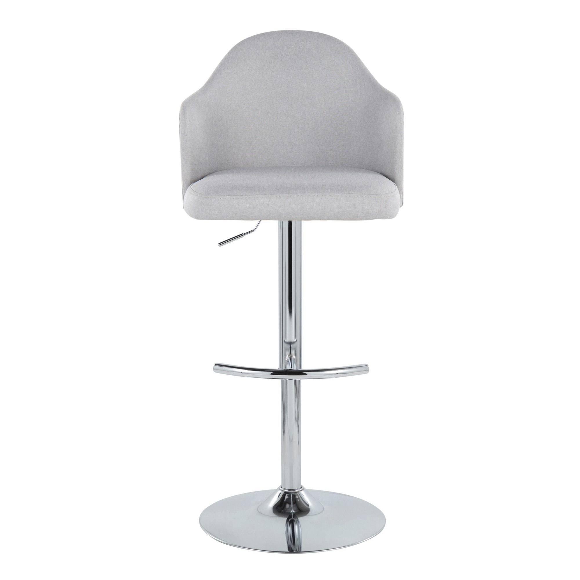 Ahoy Light Grey Contemporary Swivel Adjustable Barstools (Set of 2) 10 Ahoy Light Grey Contemporary Swivel Adjustable Barstools (Set of 2) - Image 10