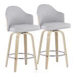 Ahoy Light Grey Fabric Bamboo Contemporary Counter Stools (Set of 2) 12 Ahoy Light Grey Fabric Bamboo Contemporary Counter Stools (Set of 2)