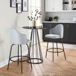 Ahoy Light Grey Fabric Black Metal Contemporary Counter Stools (Set of 2) 13 Ahoy Light Grey Fabric Black Metal Contemporary Counter Stools (Set of 2)