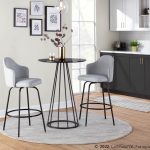 Ahoy Light Grey Fabric Black Metal Contemporary Counter Stools (Set of 2) 12 Ahoy Light Grey Fabric Black Metal Contemporary Counter Stools (Set of 2)