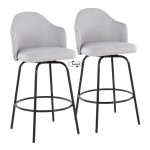 Ahoy Light Grey Fabric Black Metal Contemporary Counter Stools (Set of 2) 14 Ahoy Light Grey Fabric Black Metal Contemporary Counter Stools (Set of 2)