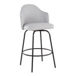 Ahoy Light Grey Fabric Black Metal Contemporary Counter Stools (Set of 2) 15 Ahoy Light Grey Fabric Black Metal Contemporary Counter Stools (Set of 2)