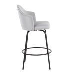 Ahoy Light Grey Fabric Black Metal Contemporary Counter Stools (Set of 2) 16 Ahoy Light Grey Fabric Black Metal Contemporary Counter Stools (Set of 2)