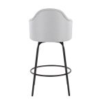 Ahoy Light Grey Fabric Black Metal Contemporary Counter Stools (Set of 2) 18 Ahoy Light Grey Fabric Black Metal Contemporary Counter Stools (Set of 2)