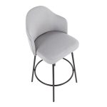 Ahoy Light Grey Fabric Black Metal Contemporary Counter Stools (Set of 2) 20 Ahoy Light Grey Fabric Black Metal Contemporary Counter Stools (Set of 2)
