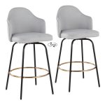 Ahoy Light Grey Fabric Contemporary Counter Stools (Set of 2) 12 Ahoy Light Grey Fabric Contemporary Counter Stools (Set of 2)