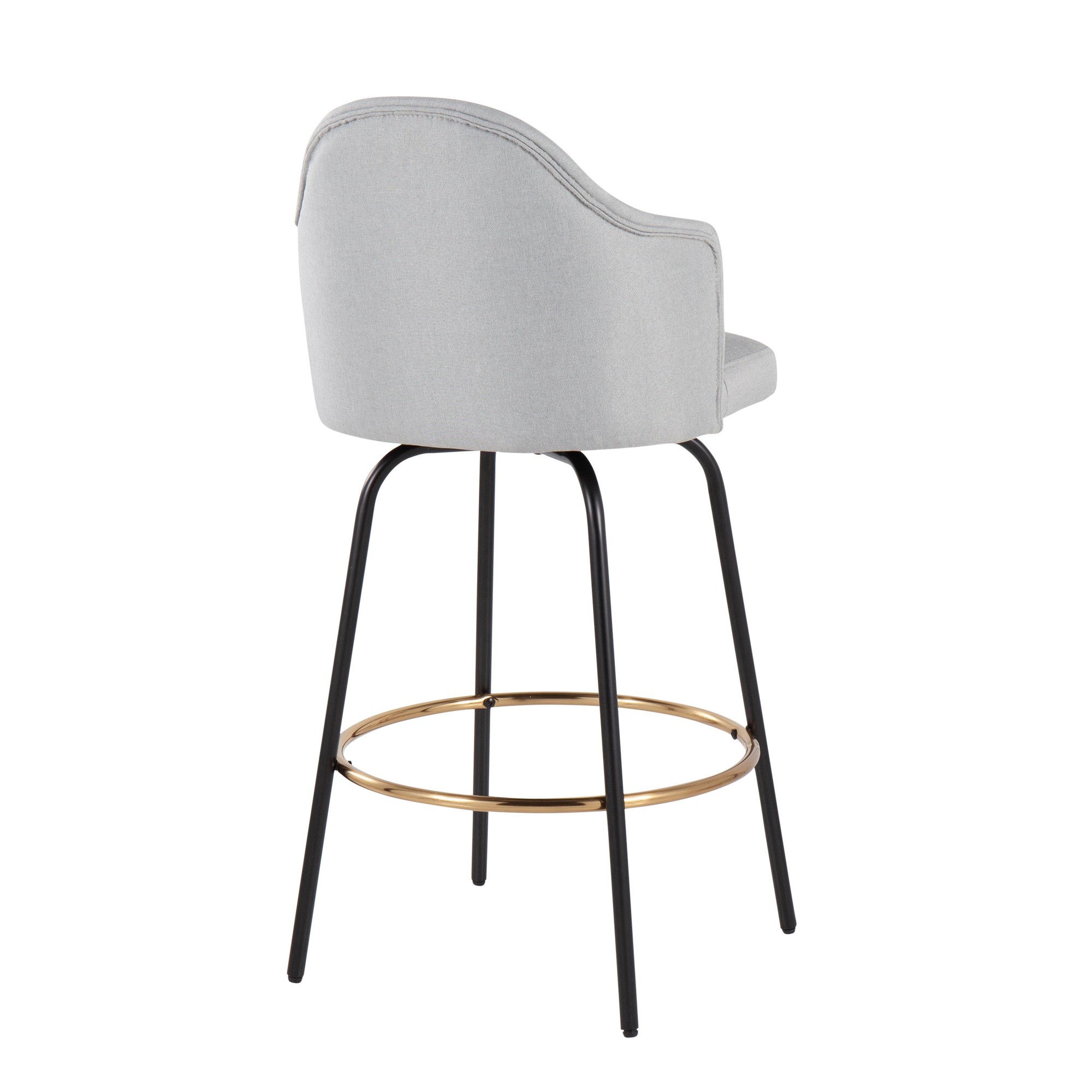 Ahoy Light Grey Fabric Contemporary Counter Stools (Set of 2) 5 Ahoy Light Grey Fabric Contemporary Counter Stools (Set of 2) - Image 5