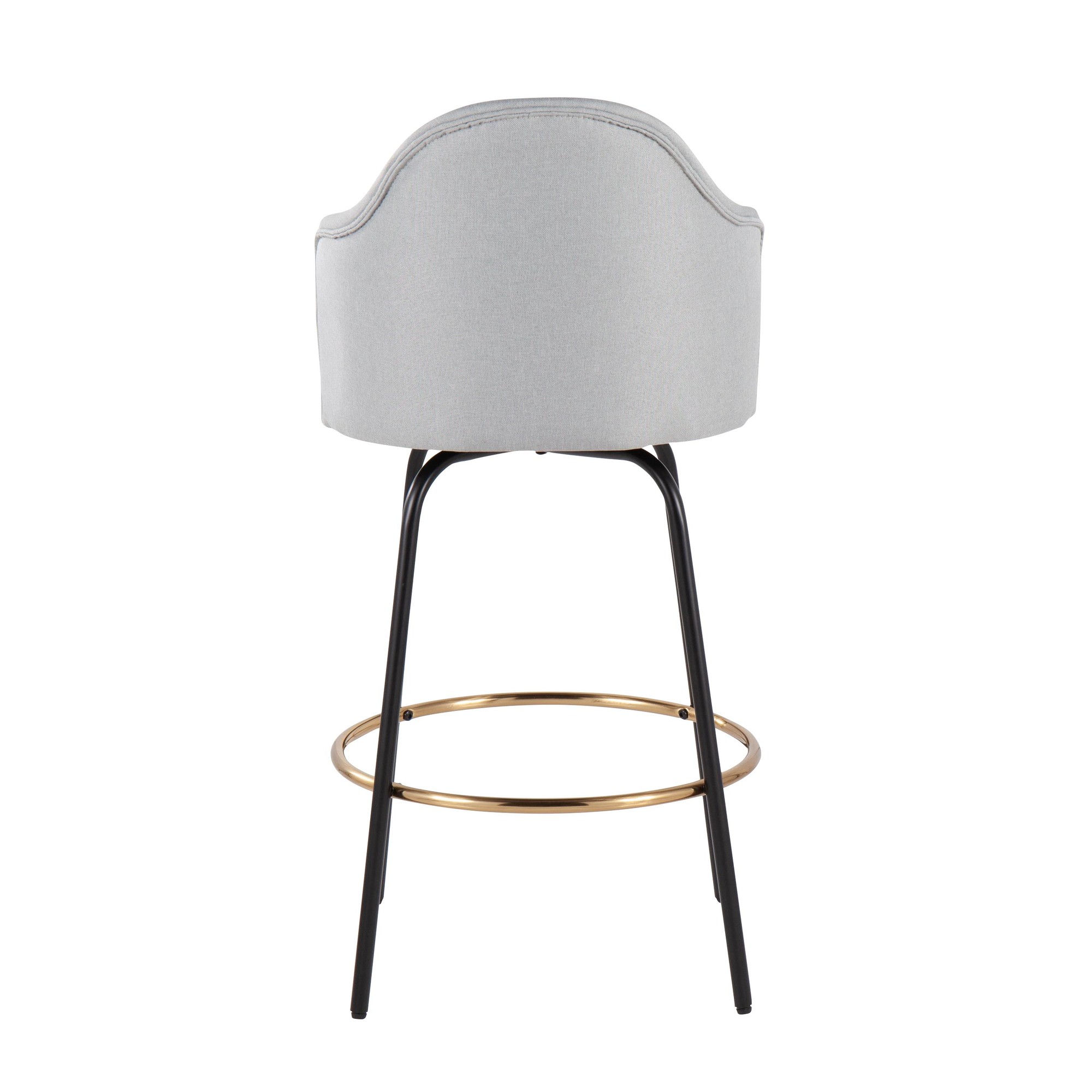 Ahoy Light Grey Fabric Contemporary Counter Stools (Set of 2) 6 Ahoy Light Grey Fabric Contemporary Counter Stools (Set of 2) - Image 6