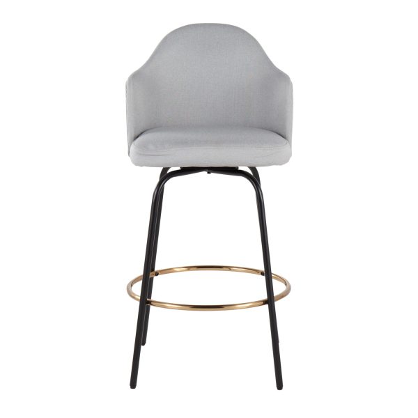Ahoy Light Grey Fabric Contemporary Counter Stools Set of 2 6