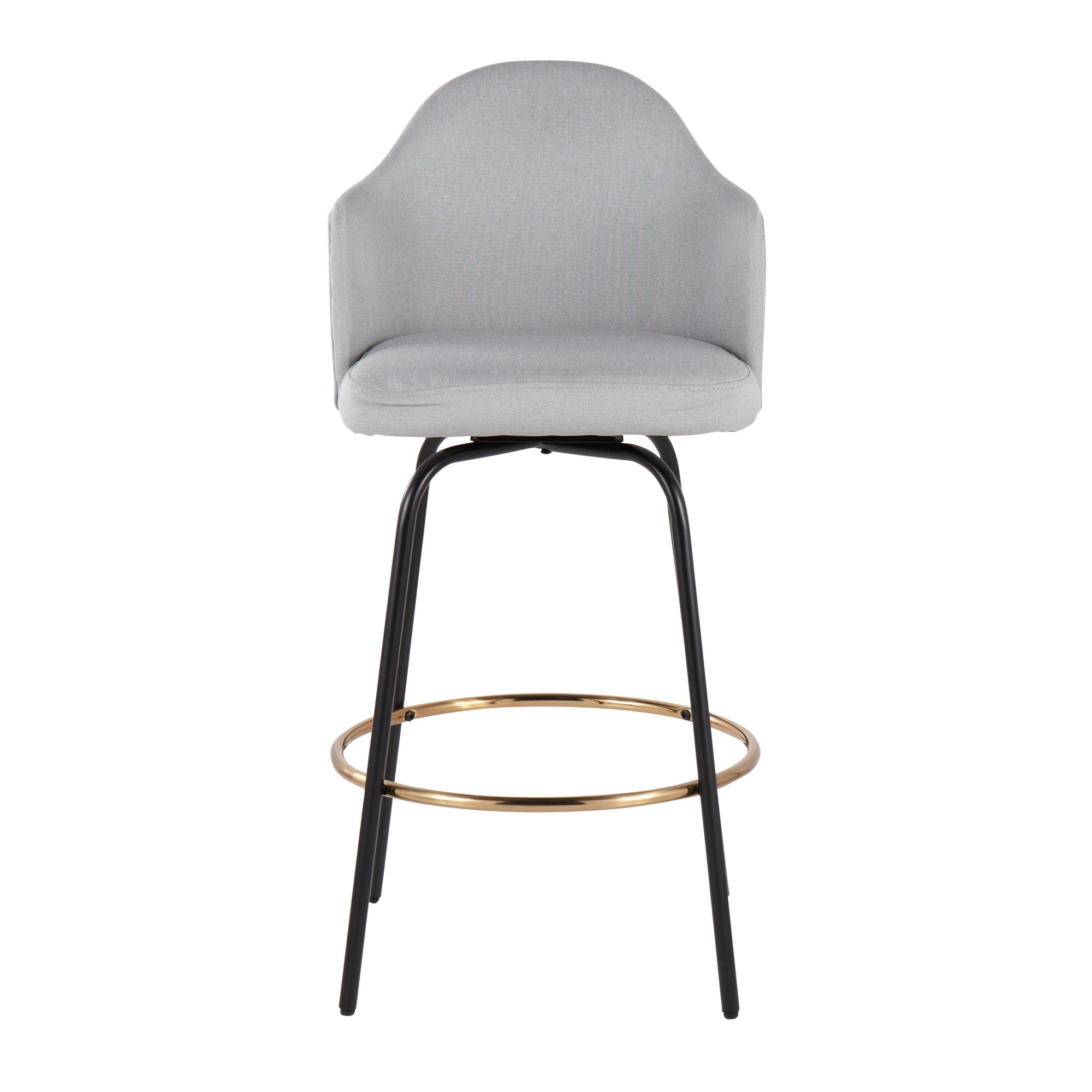 Ahoy Light Grey Fabric Contemporary Counter Stools (Set of 2) 7 Ahoy Light Grey Fabric Contemporary Counter Stools (Set of 2) - Image 7