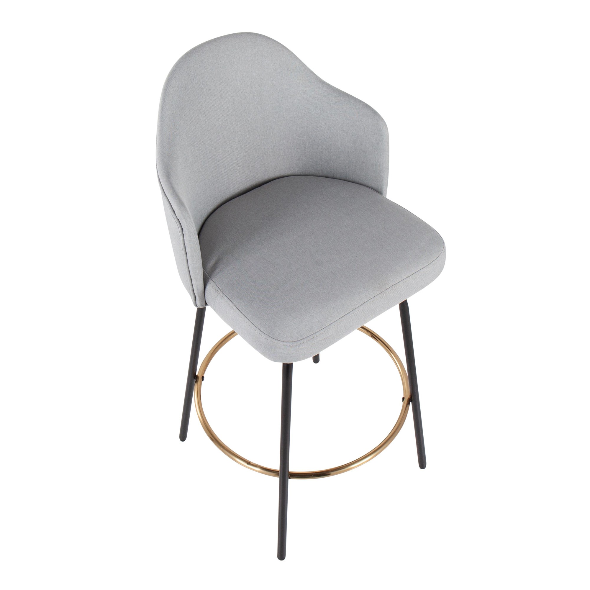 Ahoy Light Grey Fabric Contemporary Counter Stools (Set of 2) 8 Ahoy Light Grey Fabric Contemporary Counter Stools (Set of 2) - Image 8