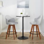 Ahoy Light Grey Fabric Walnut Bamboo Contemporary Counter Stools (Set of 2) 10 Ahoy Light Grey Fabric Walnut Bamboo Contemporary Counter Stools (Set of 2)