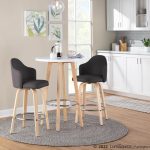 Ahoy Mid-Century Modern Charcoal Swivel Counter Stool (Set of 2)