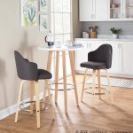 Ahoy Mid-Century Modern Charcoal Swivel Counter Stool (Set of 2)