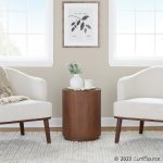 Ahoy Mid-Century Modern Cream Fabric Walnut Accent Chair