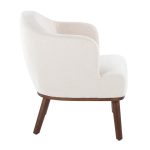 Ahoy Mid-Century Modern Cream Fabric Walnut Accent Chair